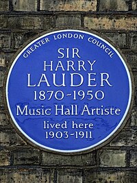 SIR HARRY LAUDER 1870-1950 Music Hall Artiste lived here 1903-1911.jpg