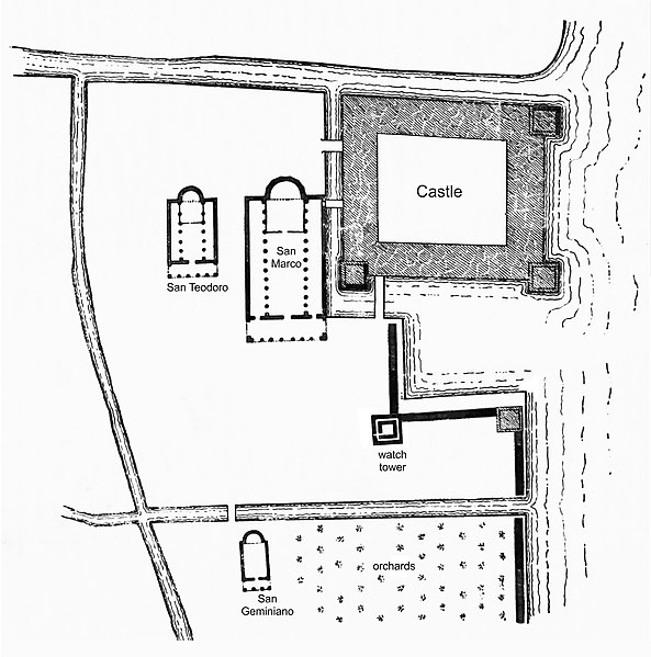 Reconstruction of Saint Mark's Square as it was in the early tenth century