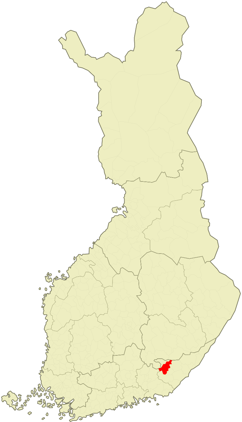 Savitaipaleen sijainti kartalla. Wikimedia Commons.