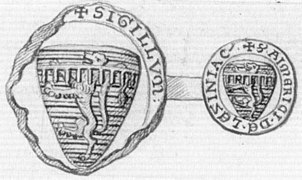 Sceau et contre-sceau d'Aimery de Lusignan appendus en 1217.