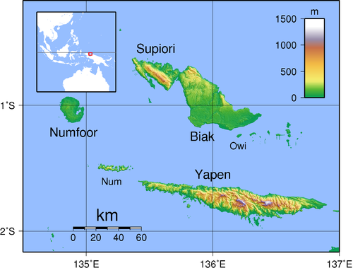 Biak as one of the Schouten Islands