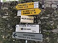 Guidepost at Colma del Bugone saddle