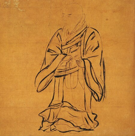 Portrait of Shinran, the founder of the Jōdo Shinshū school of Pure Land Buddhism, located at Nishi Honganji, Kyoto. The painting has been designated 