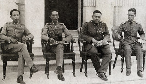 (L to R): Colonel Phraya Songsuradej, Lieutenant Colonel Phra Phrasasphithayayut, Colonel Phraya Phahonphonphayuhasena and Colonel Phraya Ritthiakhane