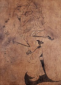 Silk Painting of a Lady, Phoenix and Dragon.jpg