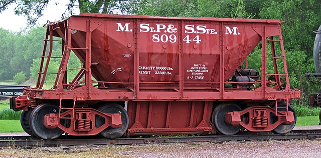 A well-used Soo Line ore car, built in 1916. Hauling iron ore was an important part of the Soo Line's business.