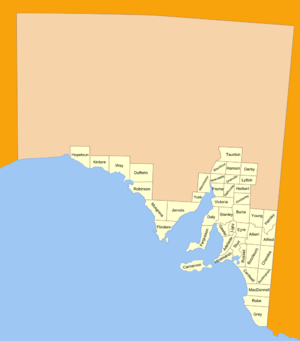 South Australian counties as of 1893 including Manchester South Australia cadastral divisions 1893.png
