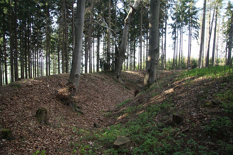 File:Southern moat of Střeliště castle in Číchov, Třebíč District.JPG