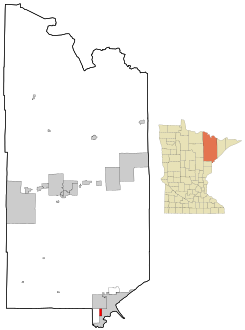 St. Louis County Minnesota Incorporated and Unincorporated areas Proctor Highlighted.svg