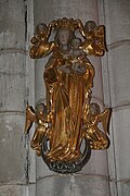 Couronnement de la Vierge, bois polychrome, XVe siècle.