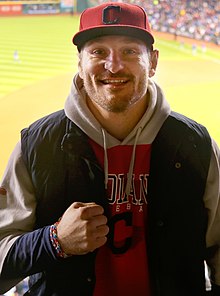 Miocic attending a baseball game in Cleveland in 2016 Stipe Miocic in Cleveland on October 26, 2016 (cropped).jpg