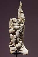 Herakles vanquishing Acheloos, Temple of the Oxus, Takht-i-Sangin, 4th century BC.[24]
