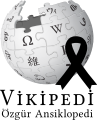 Turkish Wikipedia logo displayed in memory of the victims of 2023 Turkey–Syria earthquake (2023)
