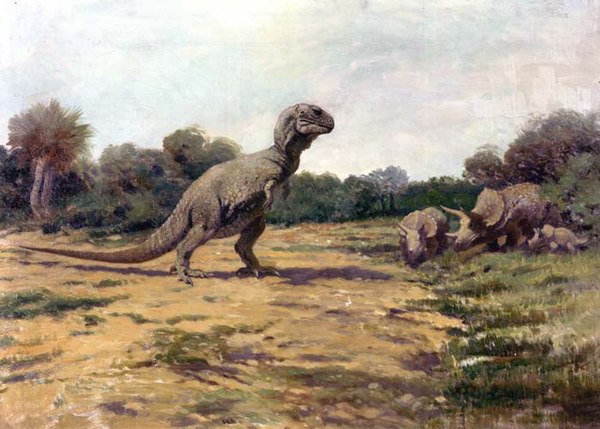 Charles R. Knight's Tyrannosaurus in the American Museum of Natural History, on which the large theropod of the film was based