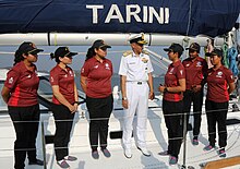 Naval Chief Admiral Sunil Lanba with the all women crew Tarni4.jpg