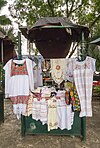 Huipils and textiles for sale at the weekly Sunday market in the Zócalo