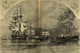 Union with the Blockading Squadron at anchor in Hampton Roads, off Fortress Monroe, New York Illustrated News of 1861 The Blockading Squadron at anchor in Hampton Roads, off Fortress Monroe - New York Illustrated News 1861.jpg