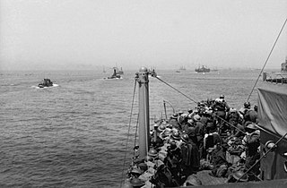 British and French troops leaving Cherbourg en route for Southampton, 13 June 1940