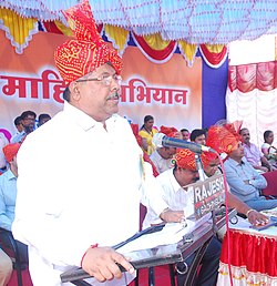 The Guardian Minister, Maharashtra, Shri Chandrakantdada Patil addressing at the inauguration of the Public Information Campaign, at Gadhinglaj, Dist. Kolhapur, Maharashtra on November 06, 2015.jpg