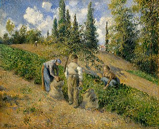 <i>The Harvest, Pontoise</i> Painting by Camille Pissarro