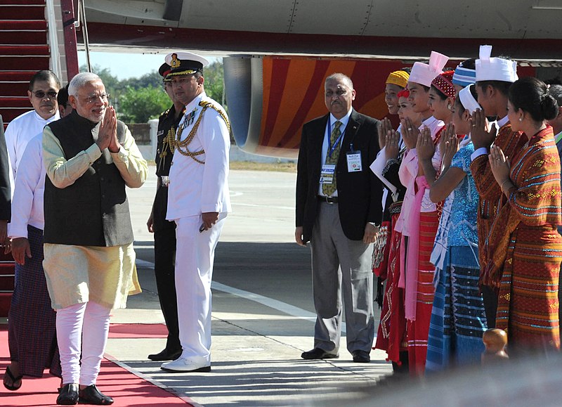 File:The Prime Minister, Shri Narendra Modi arrives in Nay Pyi Taw, Myanmar on November 11, 2014 (2).jpg