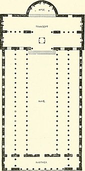Plan of the fourth-century basilica The story of architecture- an outline of the styles in all countries (1896) (14743552956).jpg