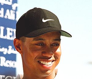 Tiger Woods at Dubai Desert Classic 2001