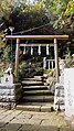 Torii at the Zeniarai Benzaiten Ugafuku Shrine.