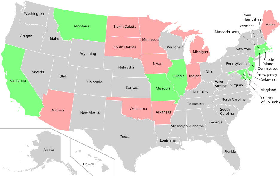 Human therapeutic cloning laws by U.S. state
Legal
Illegal
No data, not specified or unclear US therapeutic cloning.svg