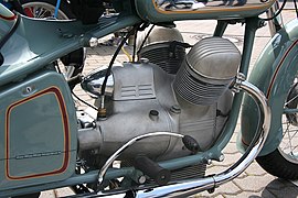 Victoria motorcycles, engine and gearbox of type “Bergmeister” from 1954, right side