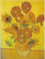 Sunflowers (1888) by Vincent van Gogh is a fountain of yellows.