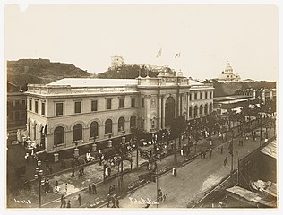 Vista do Pavilhão da Itália, integrante da Exposição Internacional do Centenário da Independência do Brasil