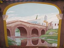 Peinture murale du vieux pont sur le Yayabo