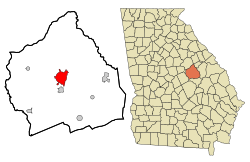 Washington County Georgia Incorporated and Unincorporated areas Sandersville Highlighted.svg