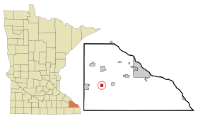 Winona County Minnesota Incorporated and Unincorporated areas Utica Highlighted.svg