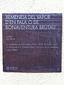 Plaque of the Xemeneia del Vapor d'en Palà o de Bonaventura Brutau