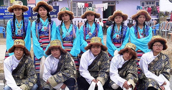 Young Sherpas in traditional attire at West Bengal Sherpa Cultural Board