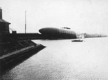 Zeppelin L 12 in Oostende Harbour