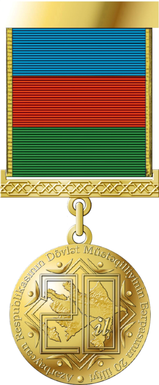 <span class="mw-page-title-main">Jubilee medal "20th anniversary of the restoration of the independence of the Republic of Azerbaijan"</span> Award