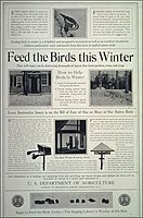 Una llamada de 1918 del Departamento de Agricultura de los Estados Unidos para alimentar a las aves en el invierno.