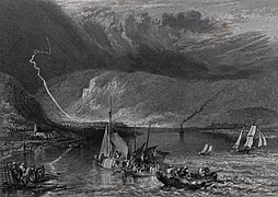 La Chaise de Gargantua, near Duclair, engraved by Robert Brandard after William Turner