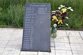 Мемориальная доска - список погибших ветеранов