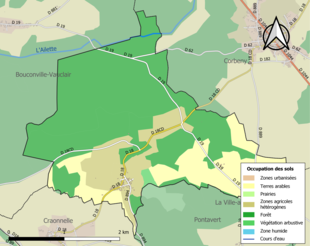 Kolorowa mapa przedstawiająca użytkowanie gruntów.