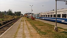 Dadar Madgaon Jan Shatabdi Express leaving Madgaon Station.