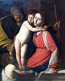 1604 Caravaggio Heilige Familie mit Johannes dem Taeufer anagoria.JPG