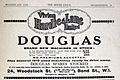 Anzeige des Douglas-Vertragshändlers Vivian Hardie & Lane von 1919.