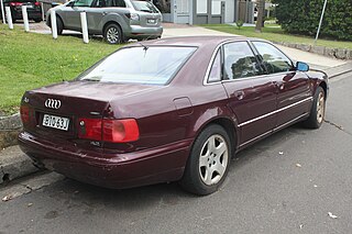 1996 Audi A8 (4D) 4.2 crimson quattro sedan, back