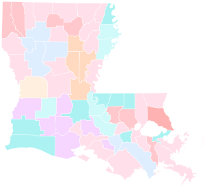 1996 United States Senate election in Louisiana results map by parish.svg