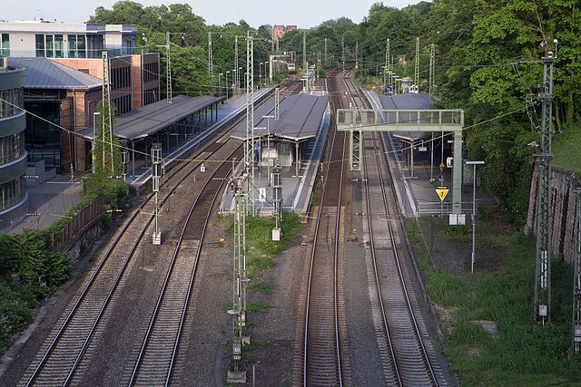View of the station from above the Mainz Railway Tunnel