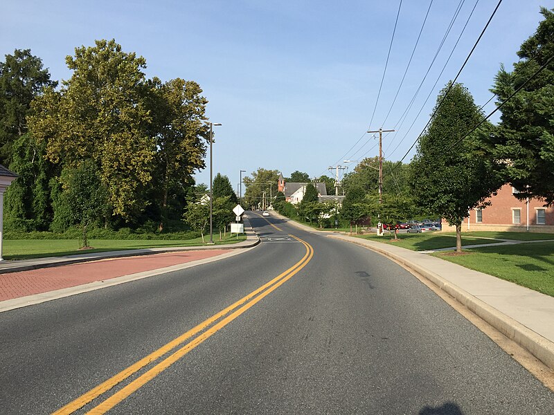 File:2017-08-28 08 22 50 View west along Maryland State Route 918 (Dr. William P. Hytche Boulevard) at University Boulevard and College Backbone Road at the University of Maryland - Eastern Shore Research and Education Center in Somerset County, Maryland.jpg